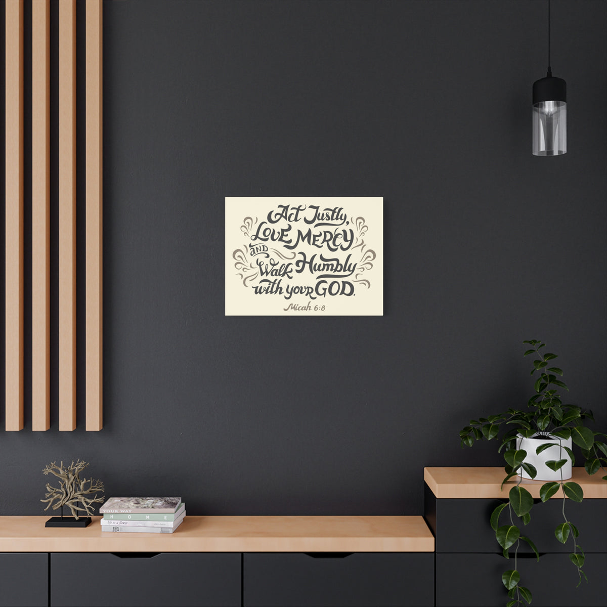 Scripture Canvas Act Justly Walk Humbly Micah 6:8 Christian Wall Art Bible Verse Print Ready To Hang-Express Your Love Gifts