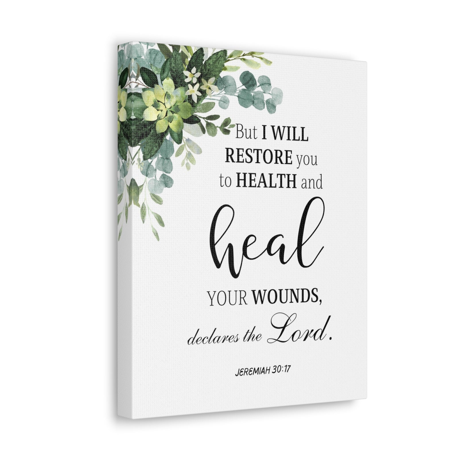 Scripture Walls Jeremiah 30:17 I Will Restore You Bible Verse Canvas Christian Wall Art Ready to Hang Unframed-Express Your Love Gifts