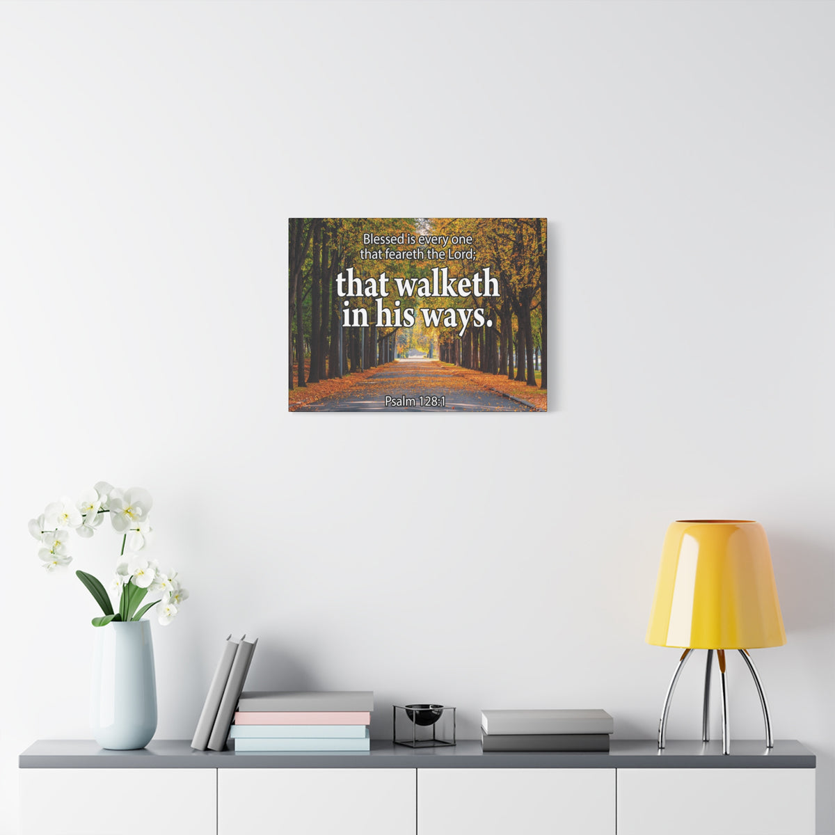 Scripture Canvas Blessed is Every One Psalm 128:1 Christian Wall Art Bible Verse Print Ready to Hang-Express Your Love Gifts
