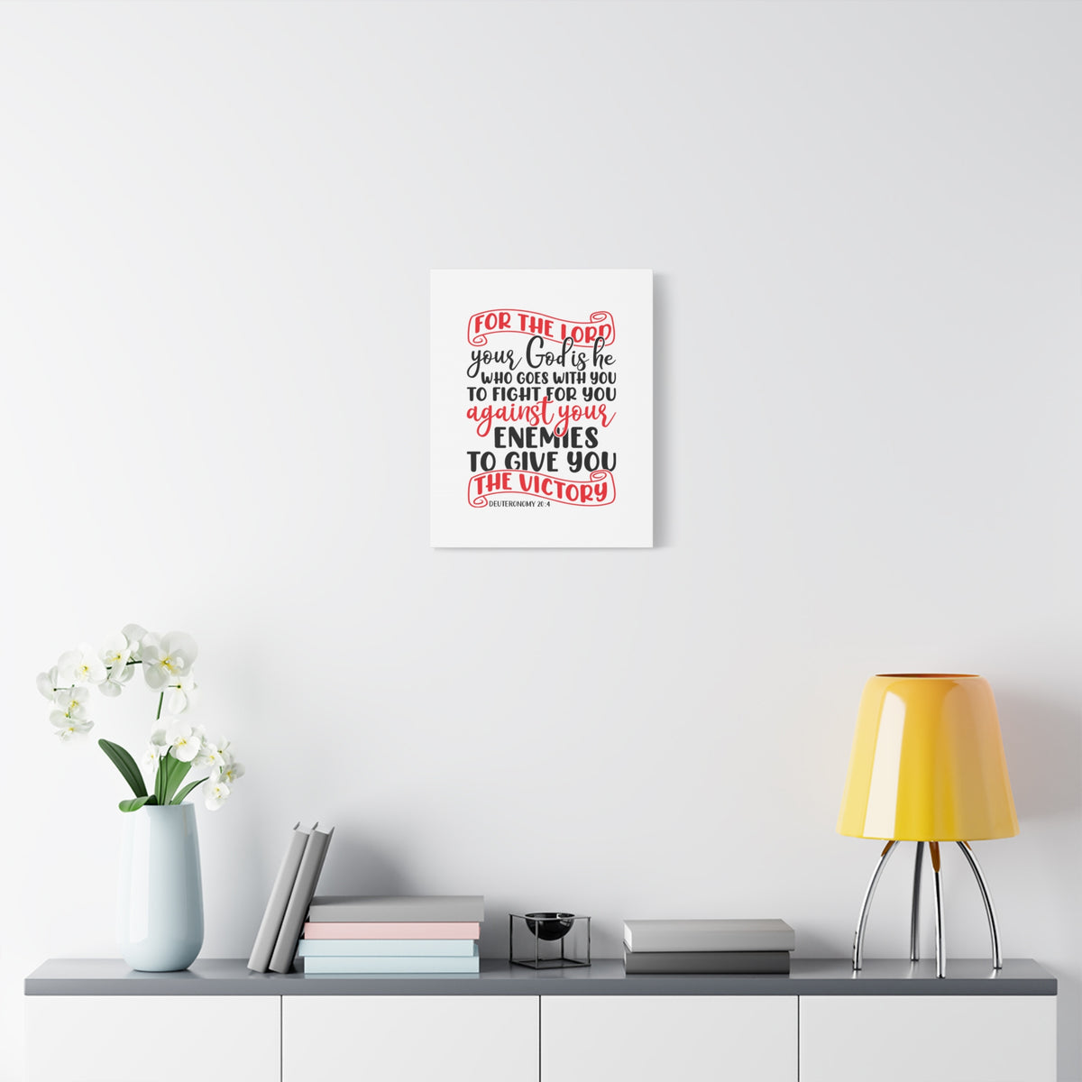 Scripture Canvas For The Lord Deuteronomy 20:4 Christian Wall Art Bible Verse Print Ready to Hang-Express Your Love Gifts