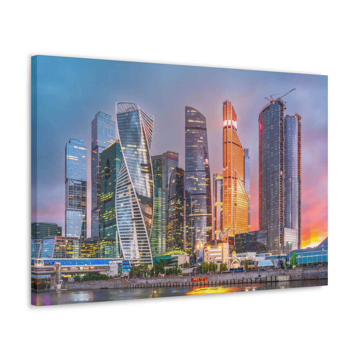 Moscow Night Skyline Canvas Artwork High-Quality Breathtaking Stunning Cityscape for Home Decor Ready to Hang-Express Your Love Gifts
