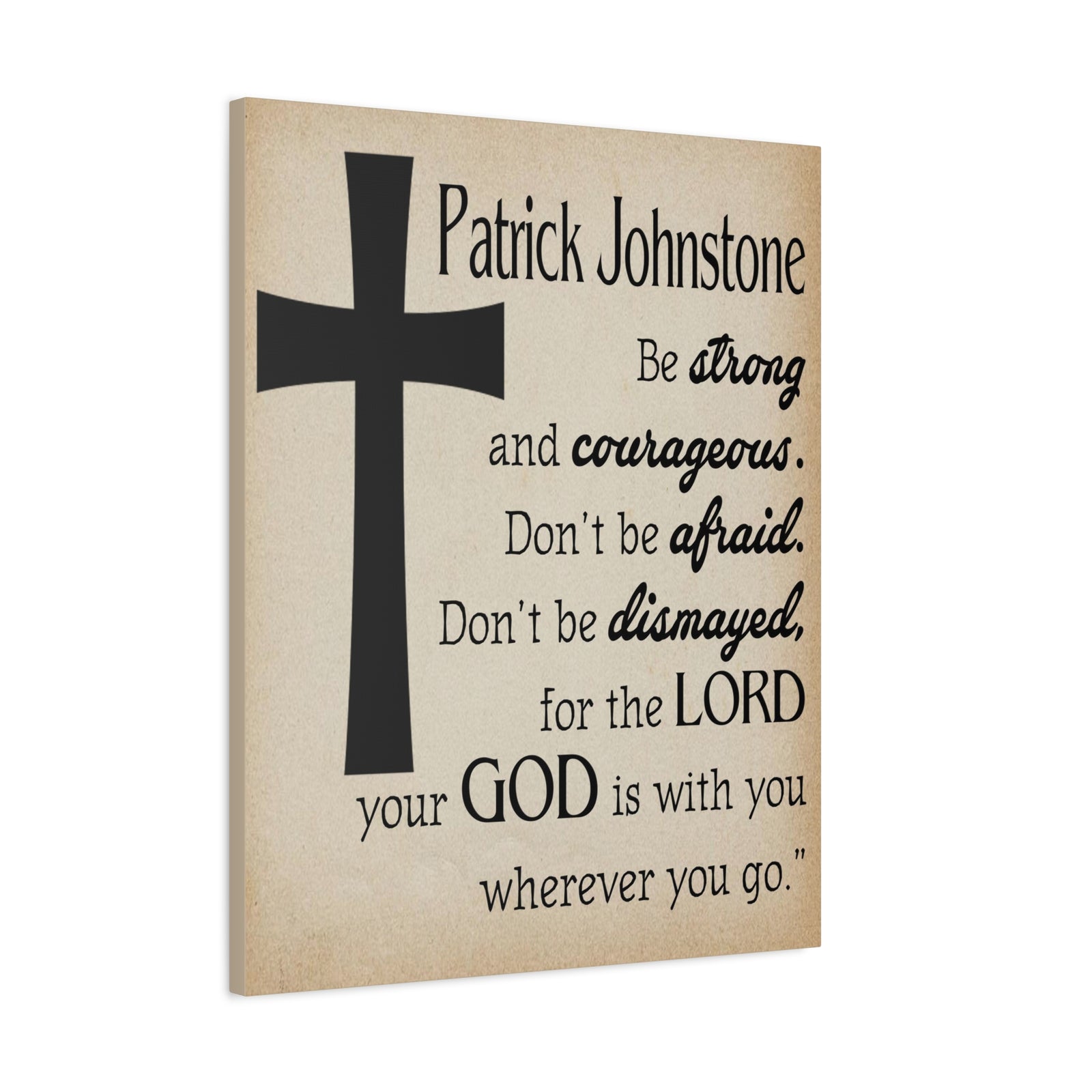 Scripture Walls Personalized Joshua 1:9 Cross Bible Chapter Canvas Christian Wall Art Ready to Hang-Express Your Love Gifts