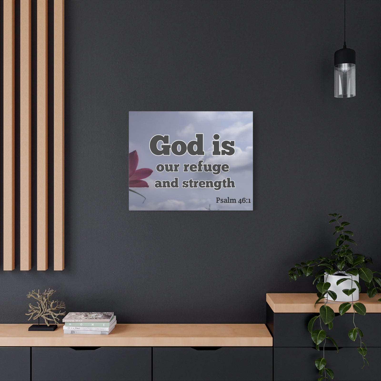 Scripture Canvas Refuge And Strength Psalm 46:1 Christian Wall Art Bible Verse Print Ready to Hang-Express Your Love Gifts