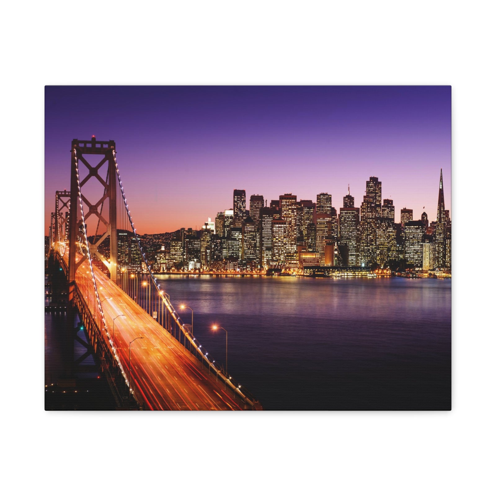 San Francisco Night Skyline Canvas Artwork High-Quality Breathtaking Stunning Cityscape for Home Decor Ready to Hang-Express Your Love Gifts
