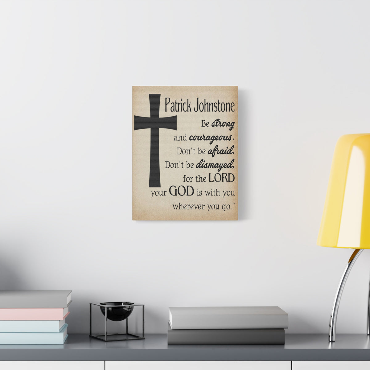Scripture Walls Personalized Joshua 1:9 Cross Bible Chapter Canvas Christian Wall Art Ready to Hang-Express Your Love Gifts