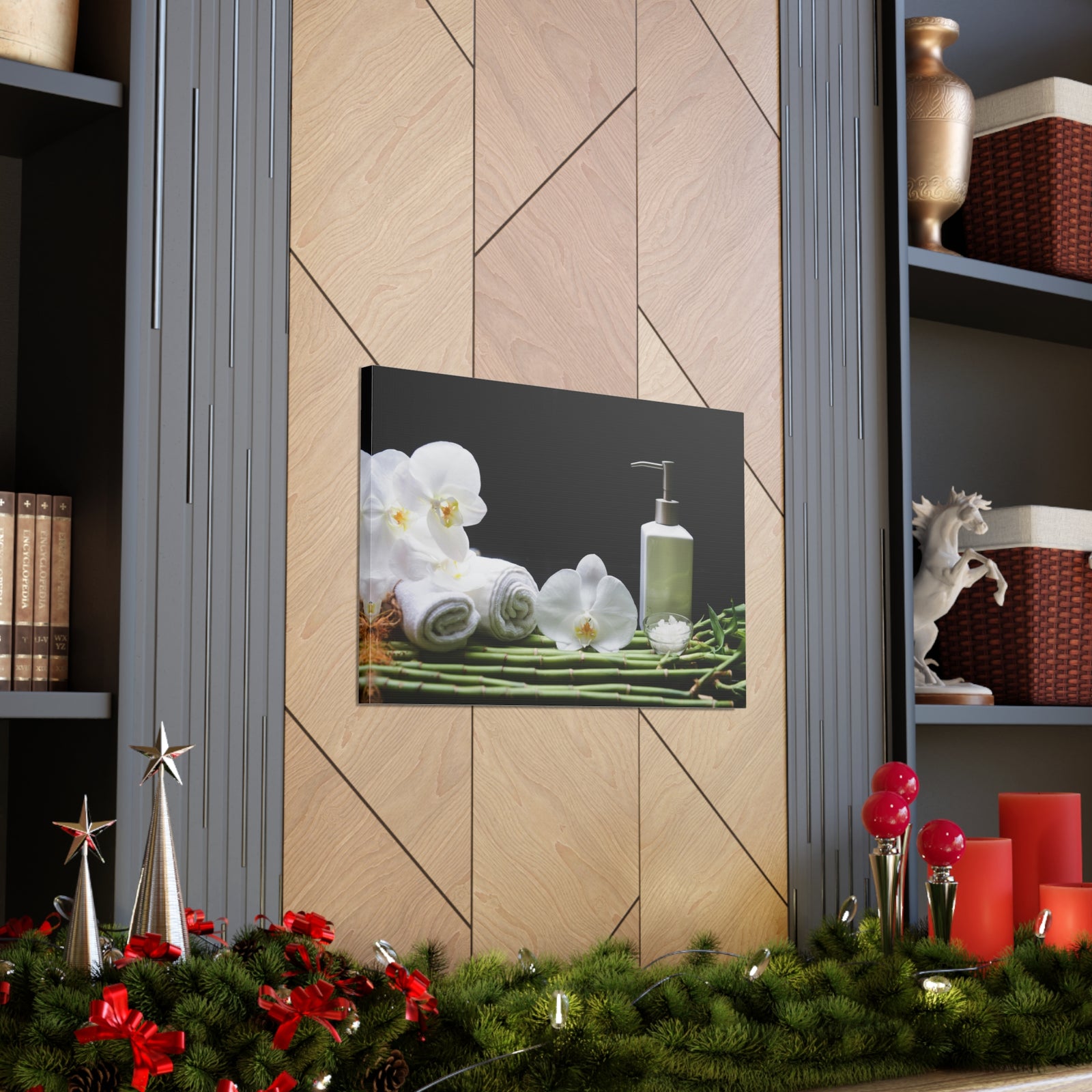 Long Green Leaves Forest Floral Nature Photography Canvas Wall Art for Home Decor Ready-to-Hang-Express Your Love Gifts