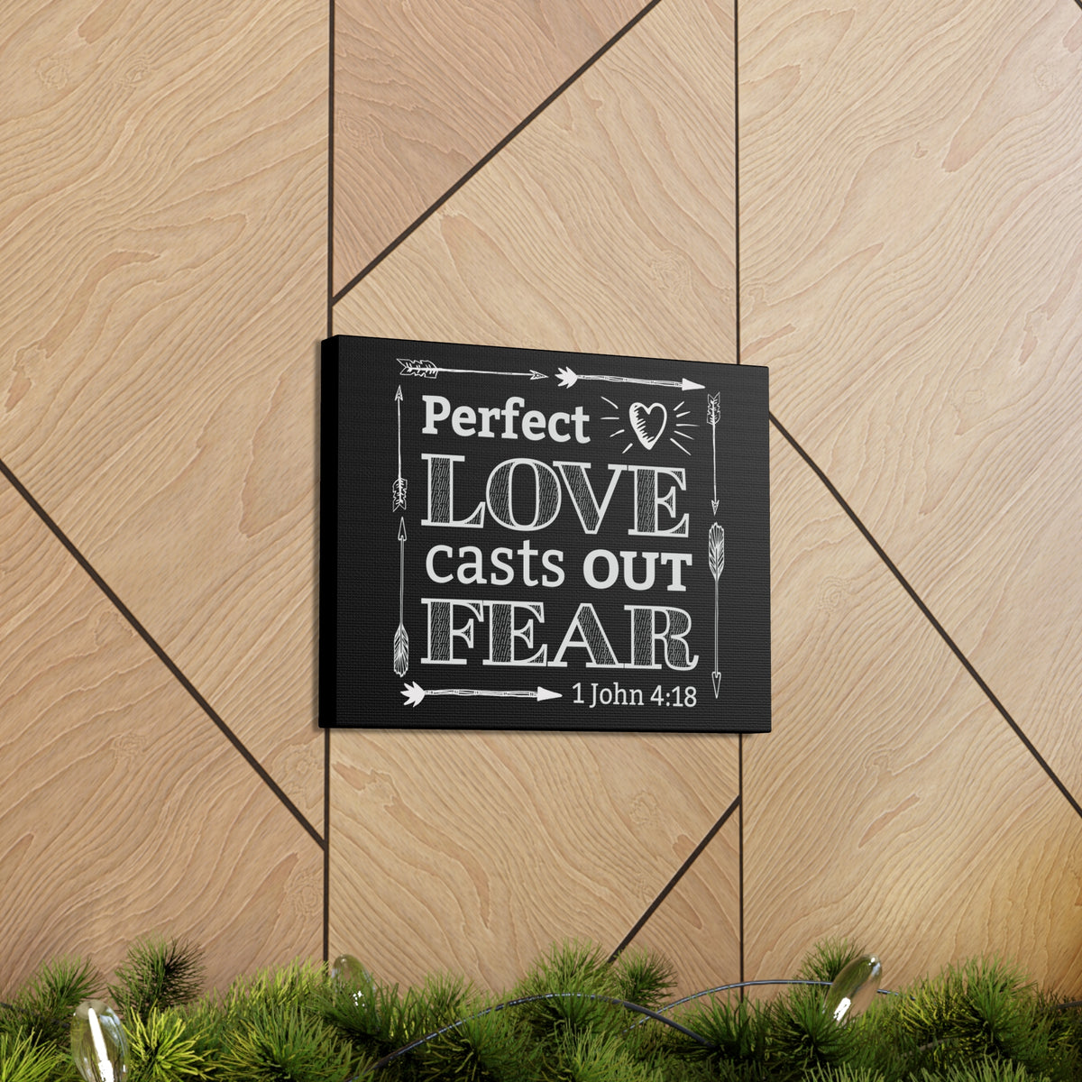 Scripture Walls Love Casts Out Fear 1 John 4:18 Bible Verse Canvas Christian Wall Art Ready to Hang-Express Your Love Gifts