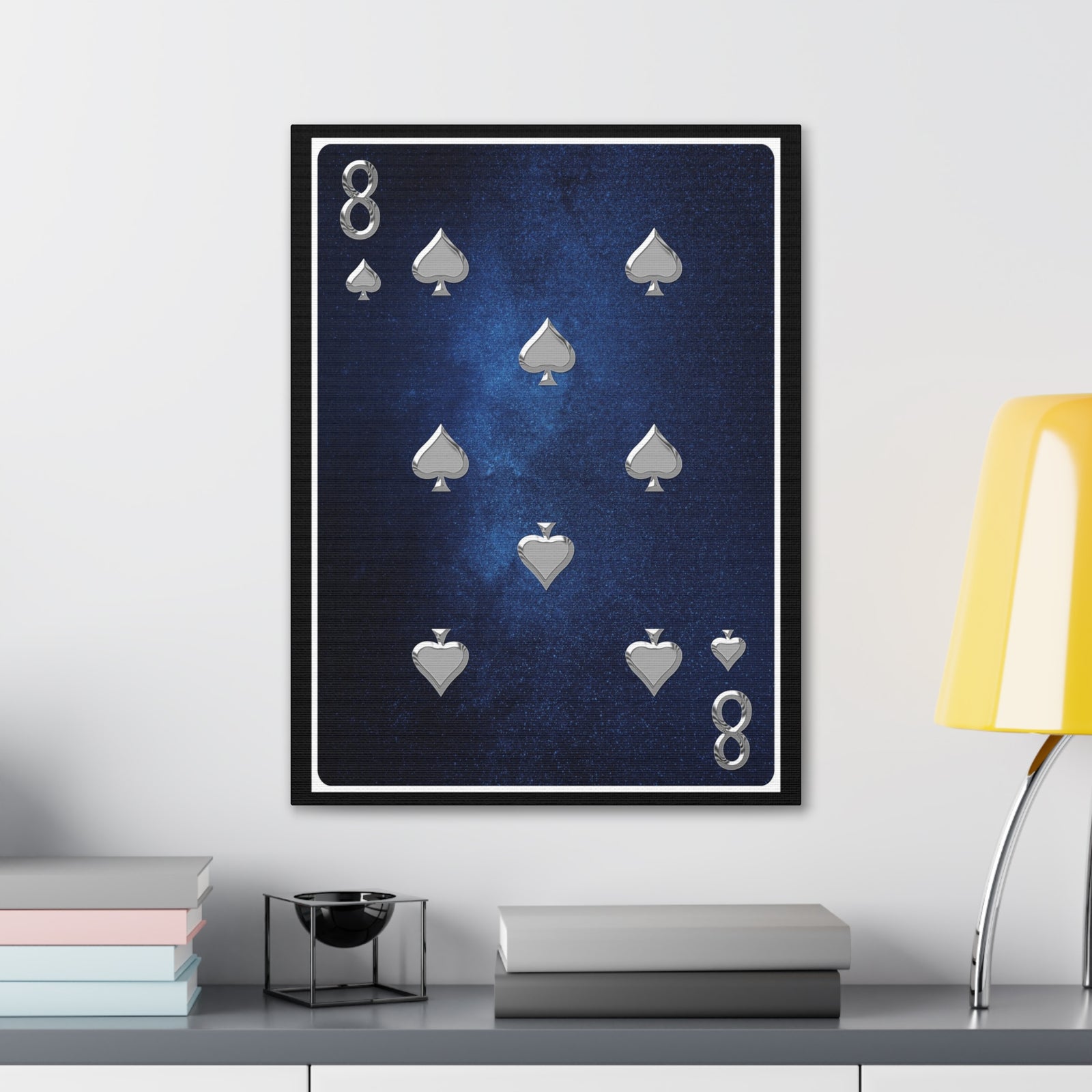 Eight Of Spades Space Background Playing Card Canvas Wall Art for Home Decor Ready-to-Hang-Express Your Love Gifts