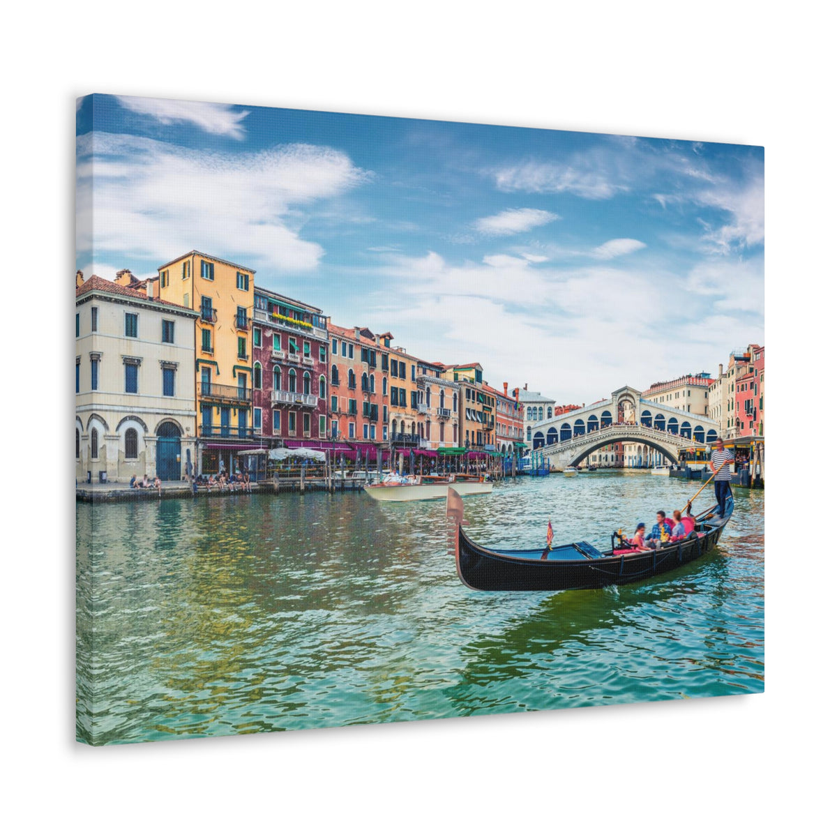 Venice Rialto Bridge Blue Sky Nature Wilderness Photography Canvas Wall Art for Home Decor Ready-to-Hang-Express Your Love Gifts