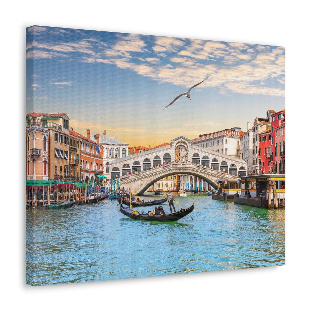 Venice Rialto Bridge Nature Wilderness Photography Canvas Wall Art for Home Decor Ready-to-Hang-Express Your Love Gifts