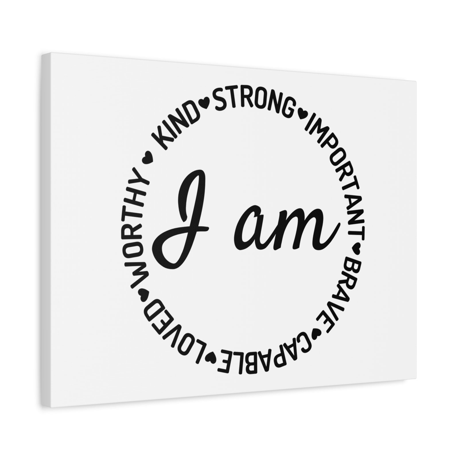 Inspirational Quote Canvas I Am Wall Art Motivational Motto Inspiring Posters Prints Artwork Decor Ready to Hang-Express Your Love Gifts