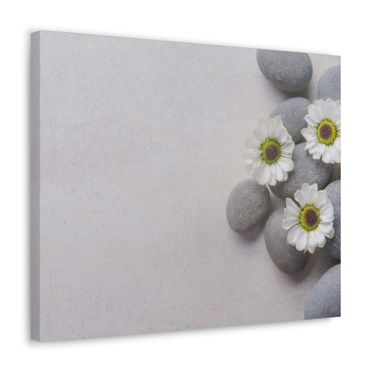 Three White Flower Forest Floral Nature Photography Canvas Wall Art for Home Decor Ready-to-Hang-Express Your Love Gifts
