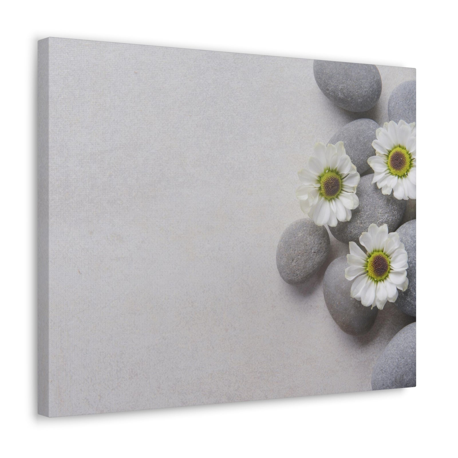 Three White Flower Forest Floral Nature Photography Canvas Wall Art for Home Decor Ready-to-Hang-Express Your Love Gifts