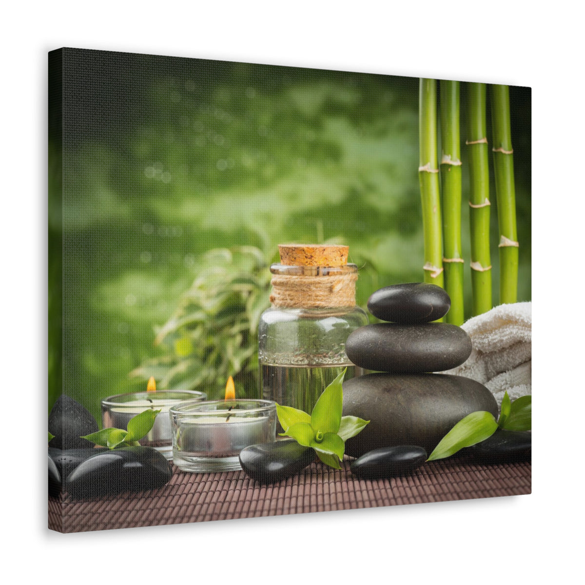 Massage Oil and Stones Forest Floral Nature Photography Canvas Wall Art for Home Decor Ready-to-Hang-Express Your Love Gifts