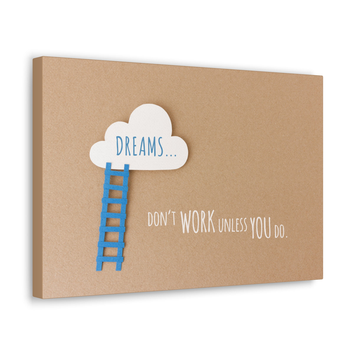 Inspirational Quote Canvas Dreams Don't Work Unless You Do Wall Art Motivational Motto Inspiring Prints Artwork Decor Ready to Hang-Express Your Love Gifts
