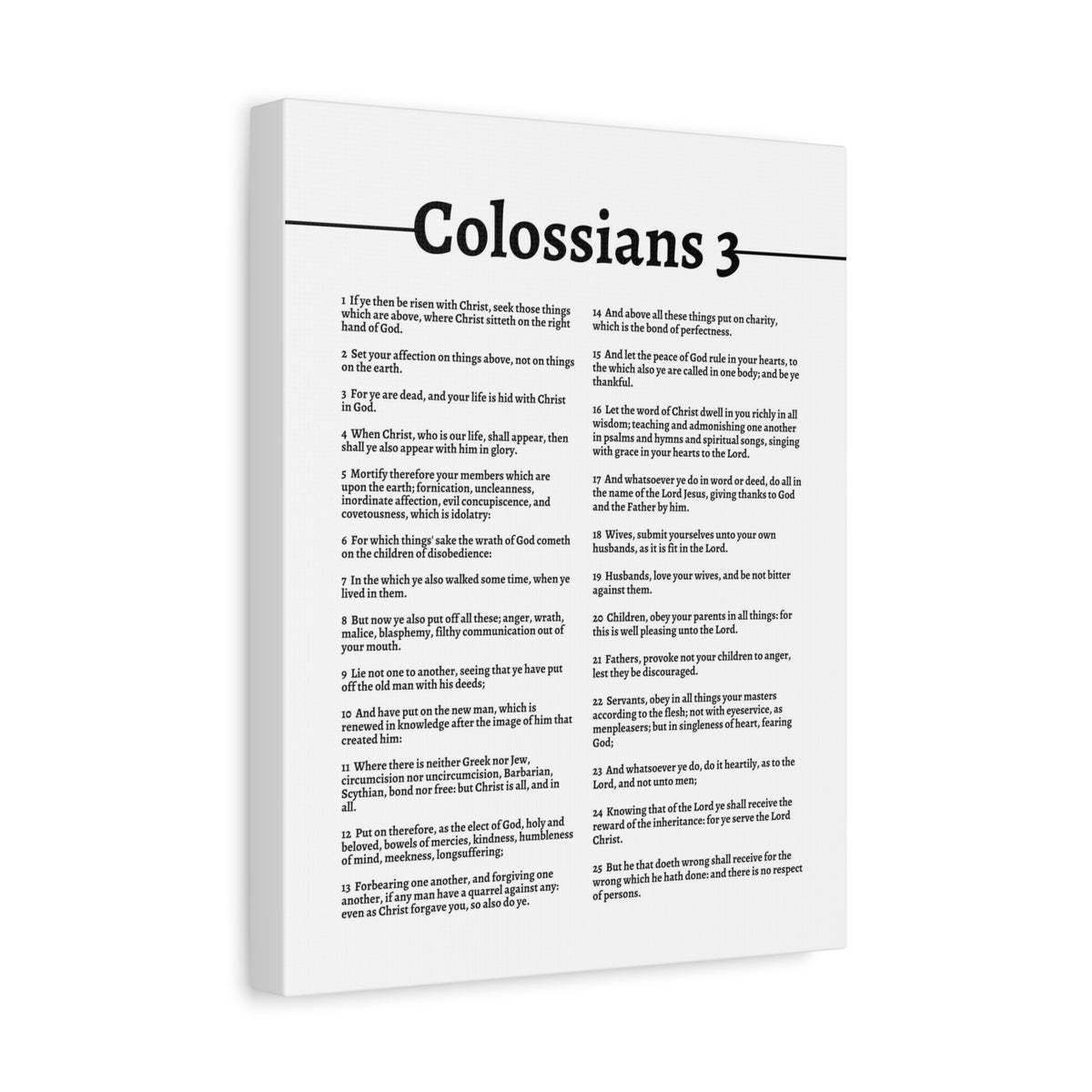 Scripture Walls Put On The New Self Colossians 3 White Bible Canvas Christian Wall Art Ready to Hang-Express Your Love Gifts
