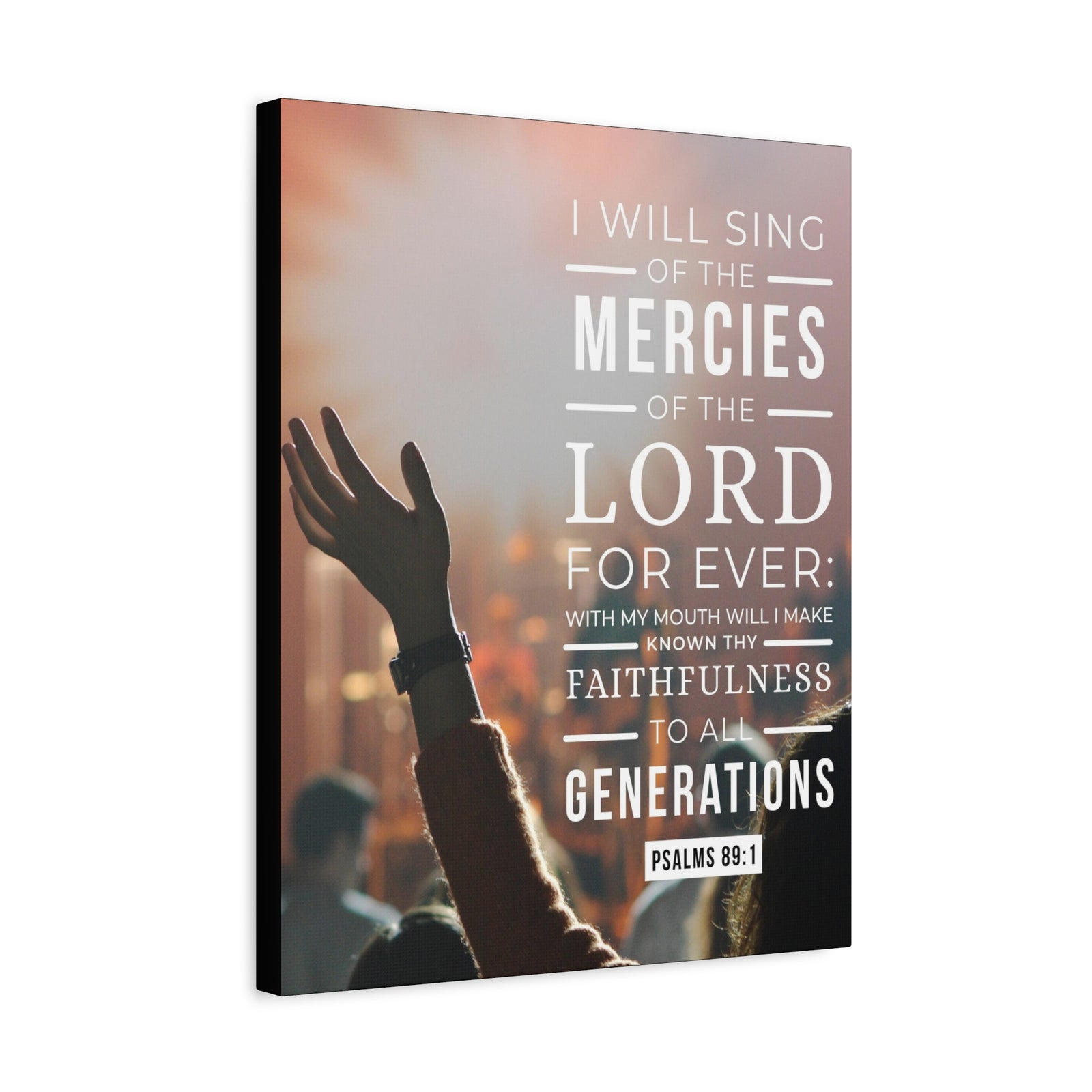 Scripture Canvas Faithfulness To All Psalm 89:1 Christian Wall Art Bible Verse Print Ready to Hang-Express Your Love Gifts