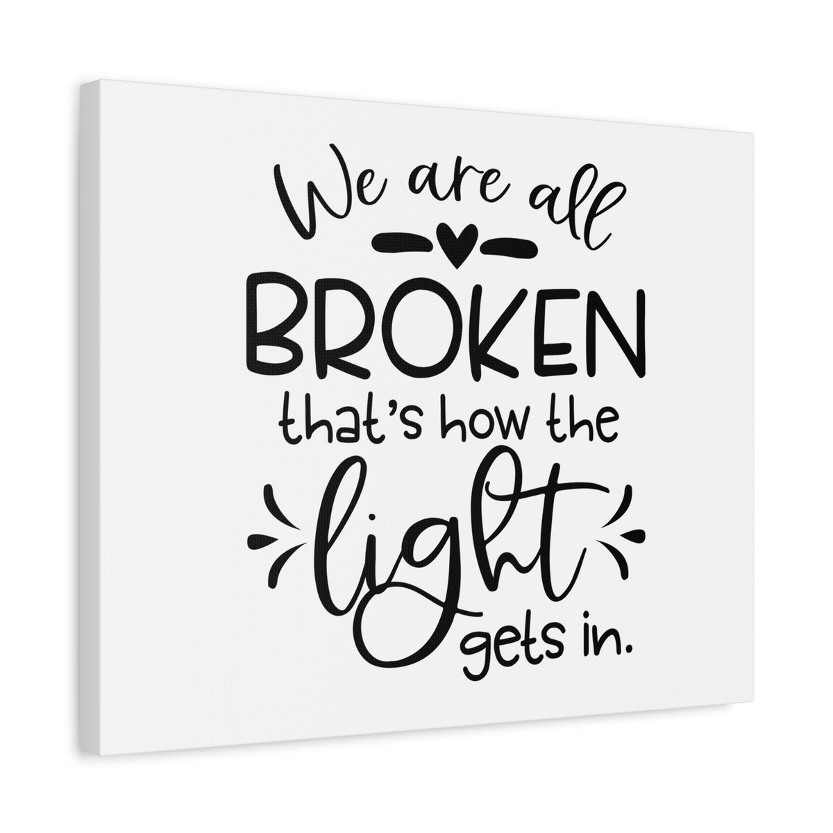 Scripture Canvas How The Light Gets In Psalm 51:17 Christian Wall Art Bible Verse Print Ready to Hang-Express Your Love Gifts