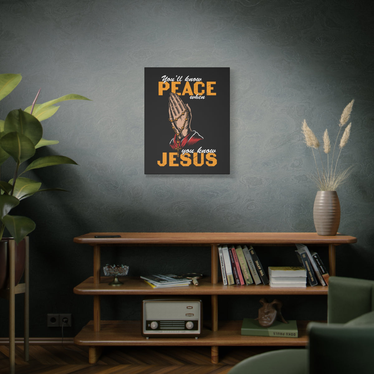 Scripture Canvas You'll Know Peace Rosary Psalms 96:1-13 Christian Wall Art Bible Verse Print Ready to Hang-Express Your Love Gifts