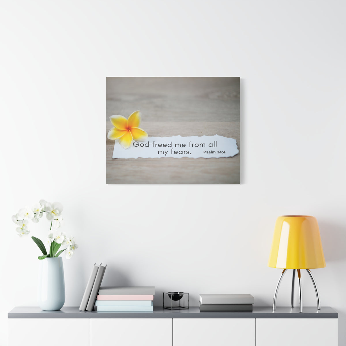 Scripture Walls God Freed Me Psalm 34:4 Bible Verse Canvas Christian Wall Art Ready to Hang-Express Your Love Gifts