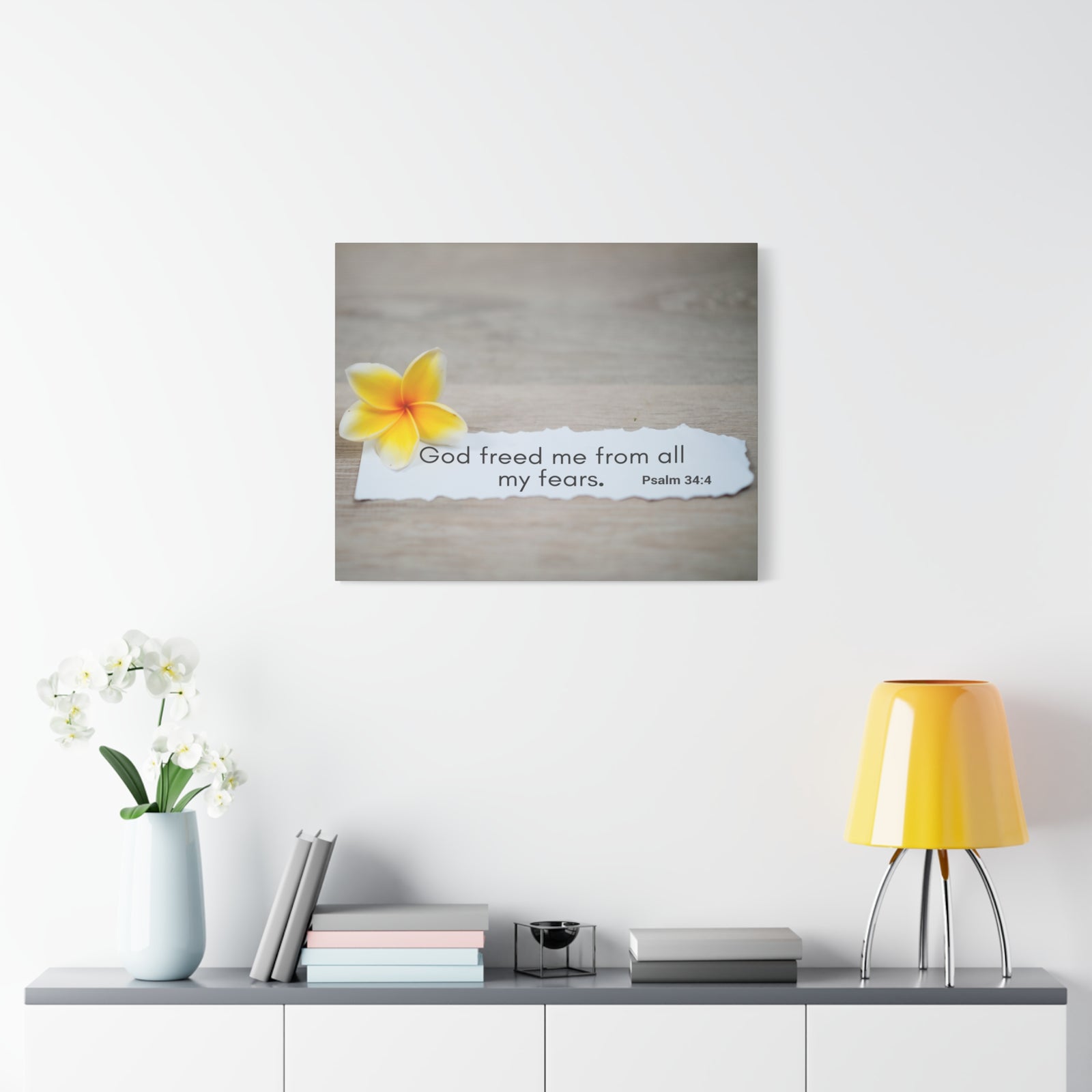 Scripture Walls God Freed Me Psalm 34:4 Bible Verse Canvas Christian Wall Art Ready to Hang-Express Your Love Gifts