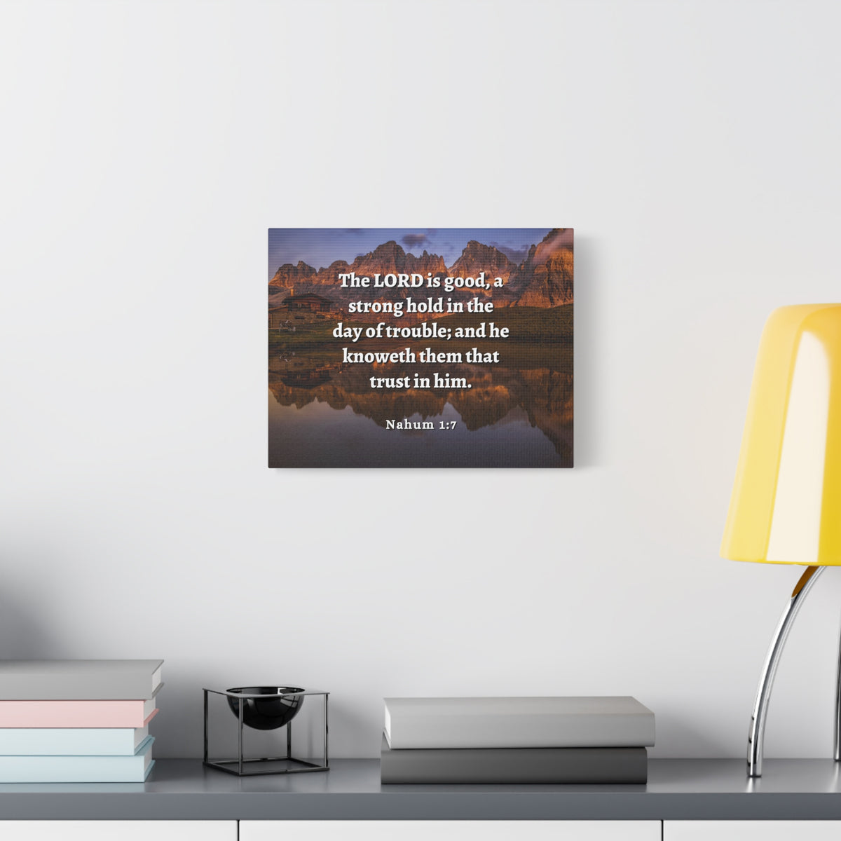 Scripture Walls Lord Is Good Nahum 1:7 Bible Verse Canvas Christian Wall Art Ready to Hang-Express Your Love Gifts