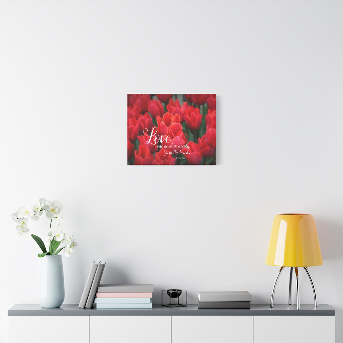 Scripture Canvas From The Heart 1 Peter 1:22 Christian Wall Art Bible Verse Print Ready to Hang-Express Your Love Gifts