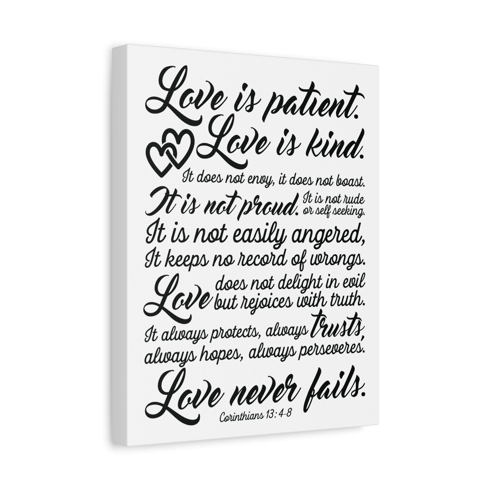 Scripture Canvas Love Is Patient Corinthians 13:4-8 Christian Wall Art Bible Verse Print Ready to Hang-Express Your Love Gifts