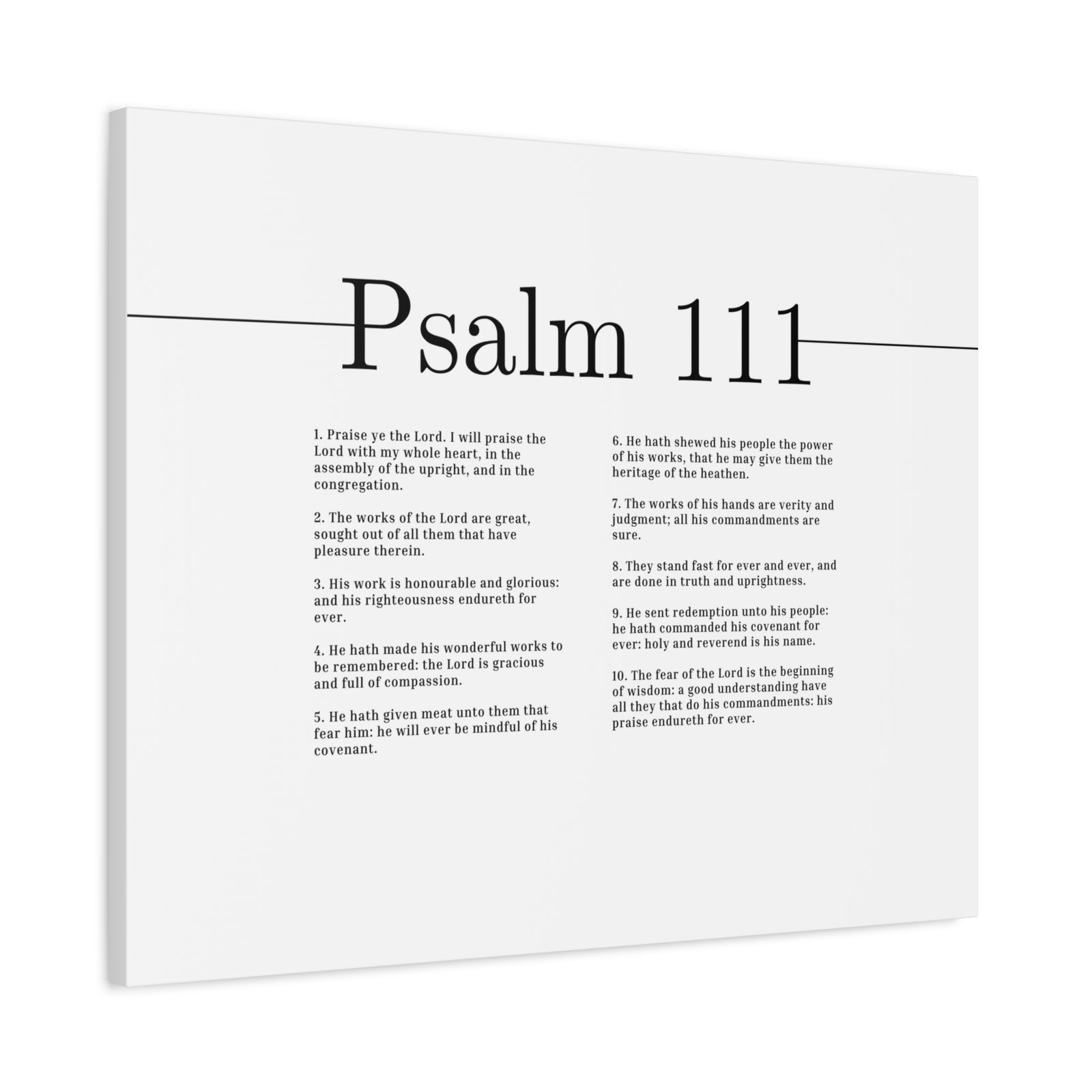Scripture Canvas Works Of The Lord Psalm 111 Christian Wall Art Bible Verse Print Ready to Hang-Express Your Love Gifts
