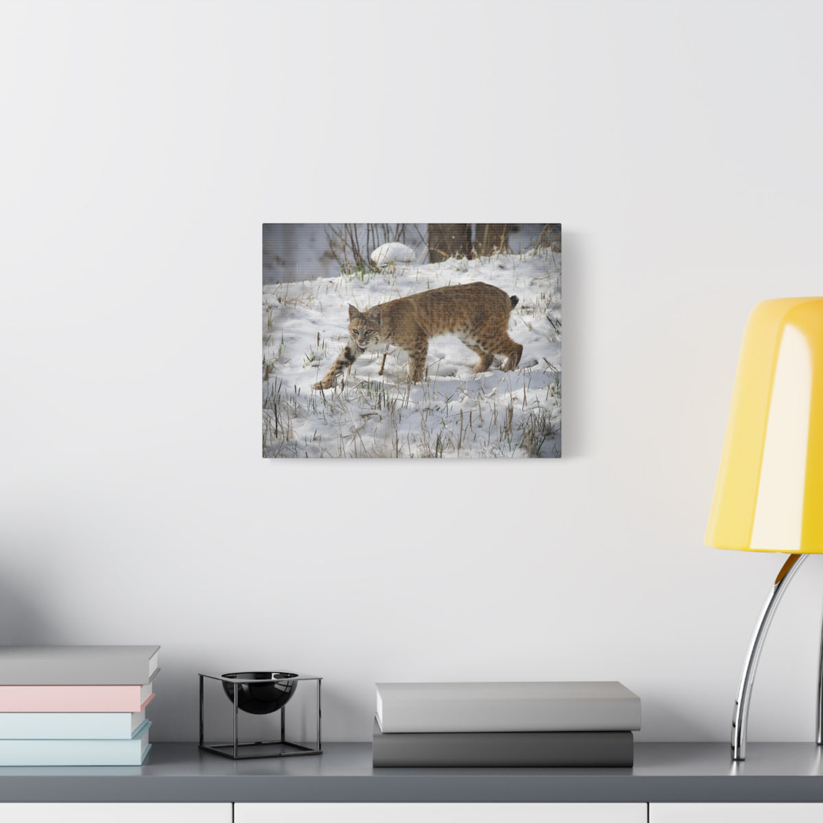 Majestic Bob-Cat Art Majestic Bob-Cat Print Animal Wall Art Wildlife Canvas Prints Wall Art Ready to Hang-Express Your Love Gifts