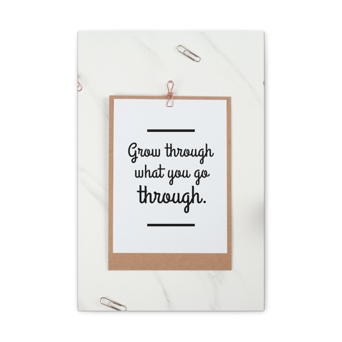 Inspirational Quote Canvas Grow Through What You Go Through Motivational Print Ready to Hang Artwork-Express Your Love Gifts