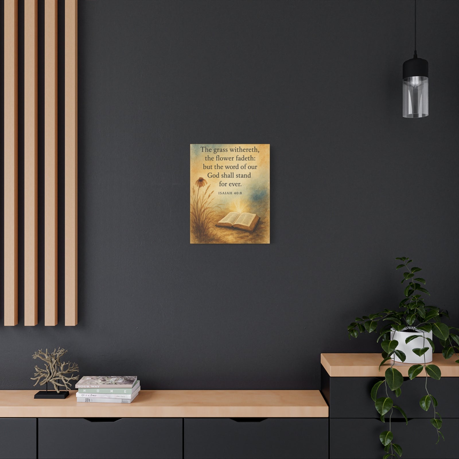 Bible Verse Canvas Isaiah 40:8 Christian Home Décor Wall Art Scripture Ready to Hang Faith Print-Express Your Love Gifts
