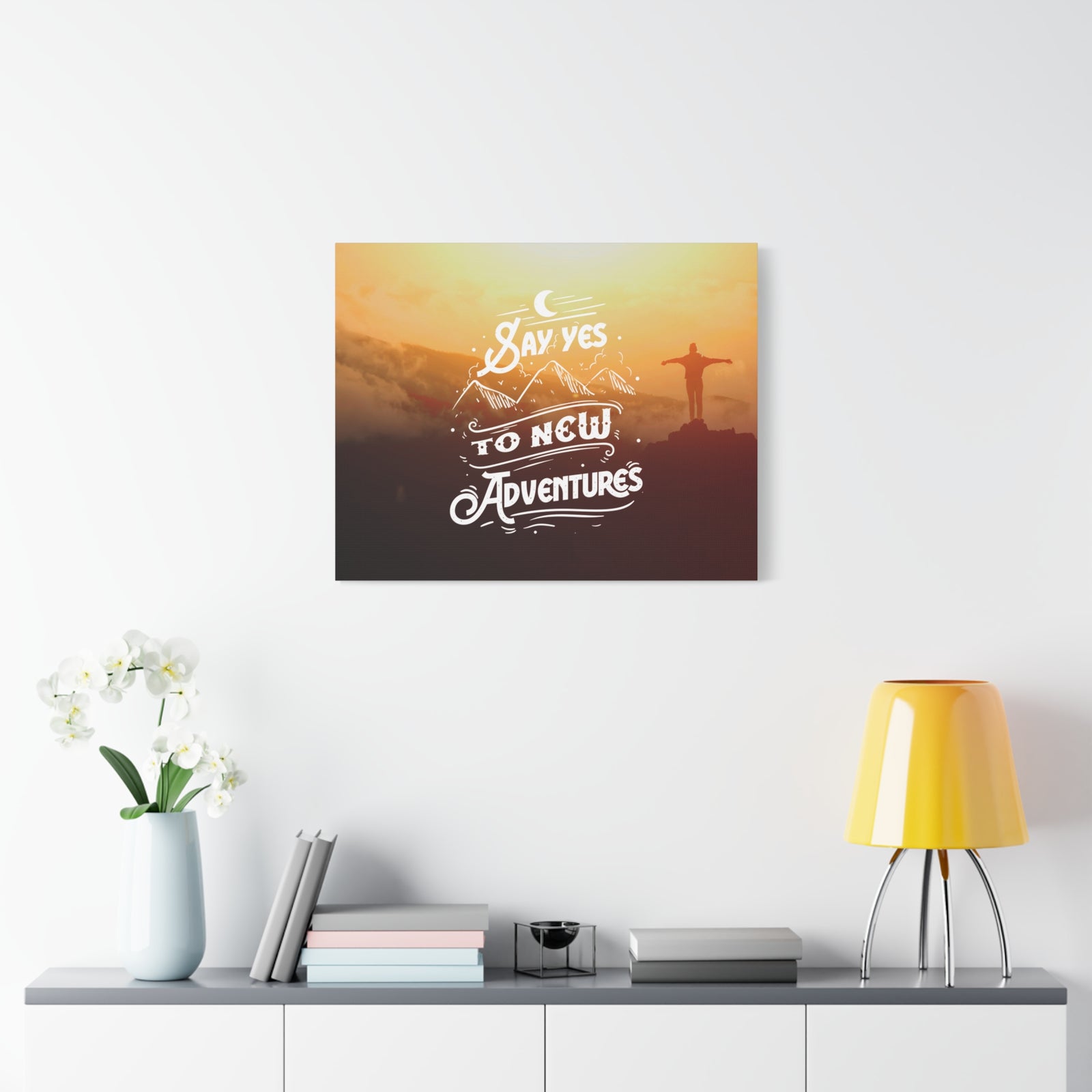 Inspirational Quote Canvas New Adventures Wall Art Motivational Motto Inspiring Prints Artwork Decor Ready to Hang-Express Your Love Gifts