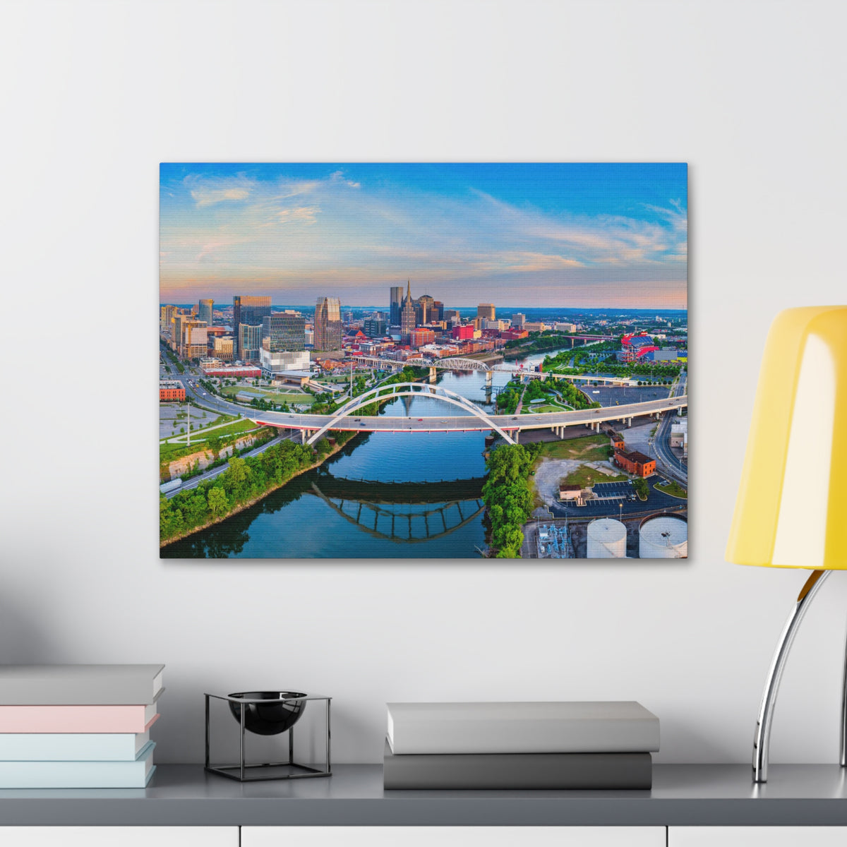 Nashville Daytime Skyline Canvas Artwork High-Quality Breathtaking Stunning Cityscape for Home Decor Ready to Hang-Express Your Love Gifts