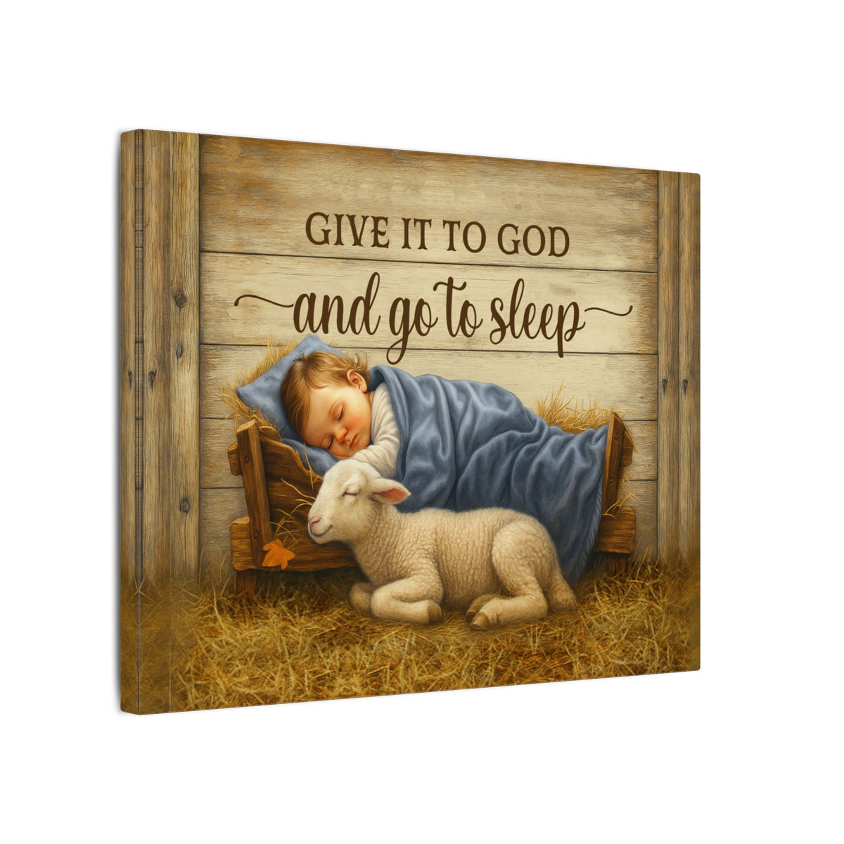 Scripture Walls Give it to God and go to Sleep Motivation Wall Decor for Home Office Gym Inspiring Success Quote Print Ready to Hang-Express Your Love Gifts