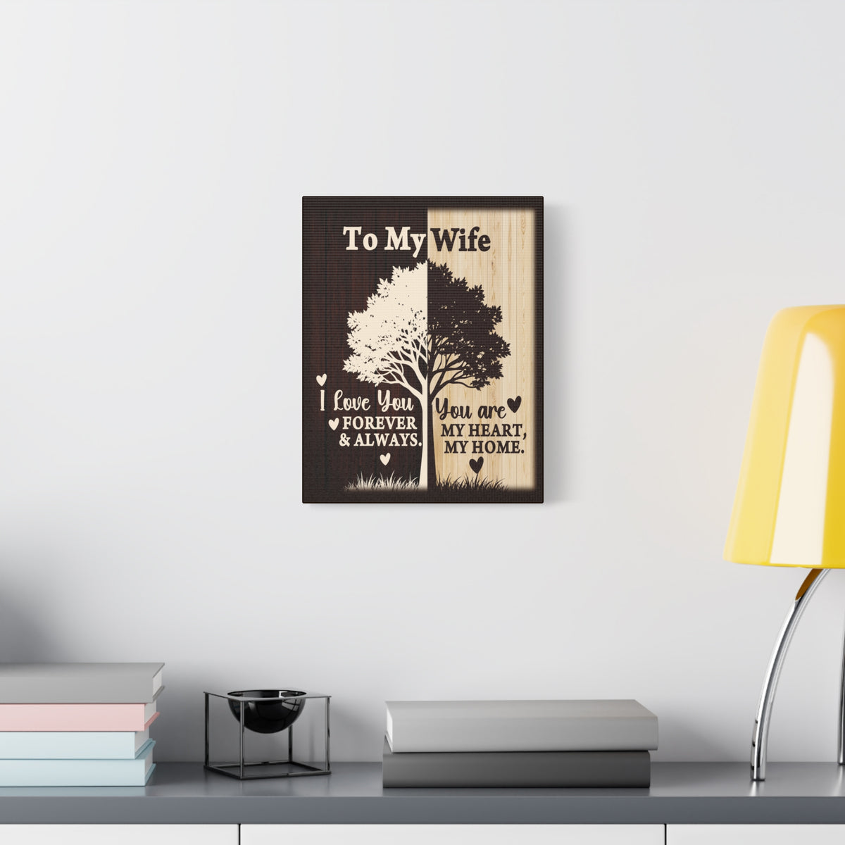 To My Wife Heart and Home Canvas Wall Art - A Timeless Gift of Love-Express Your Love Gifts