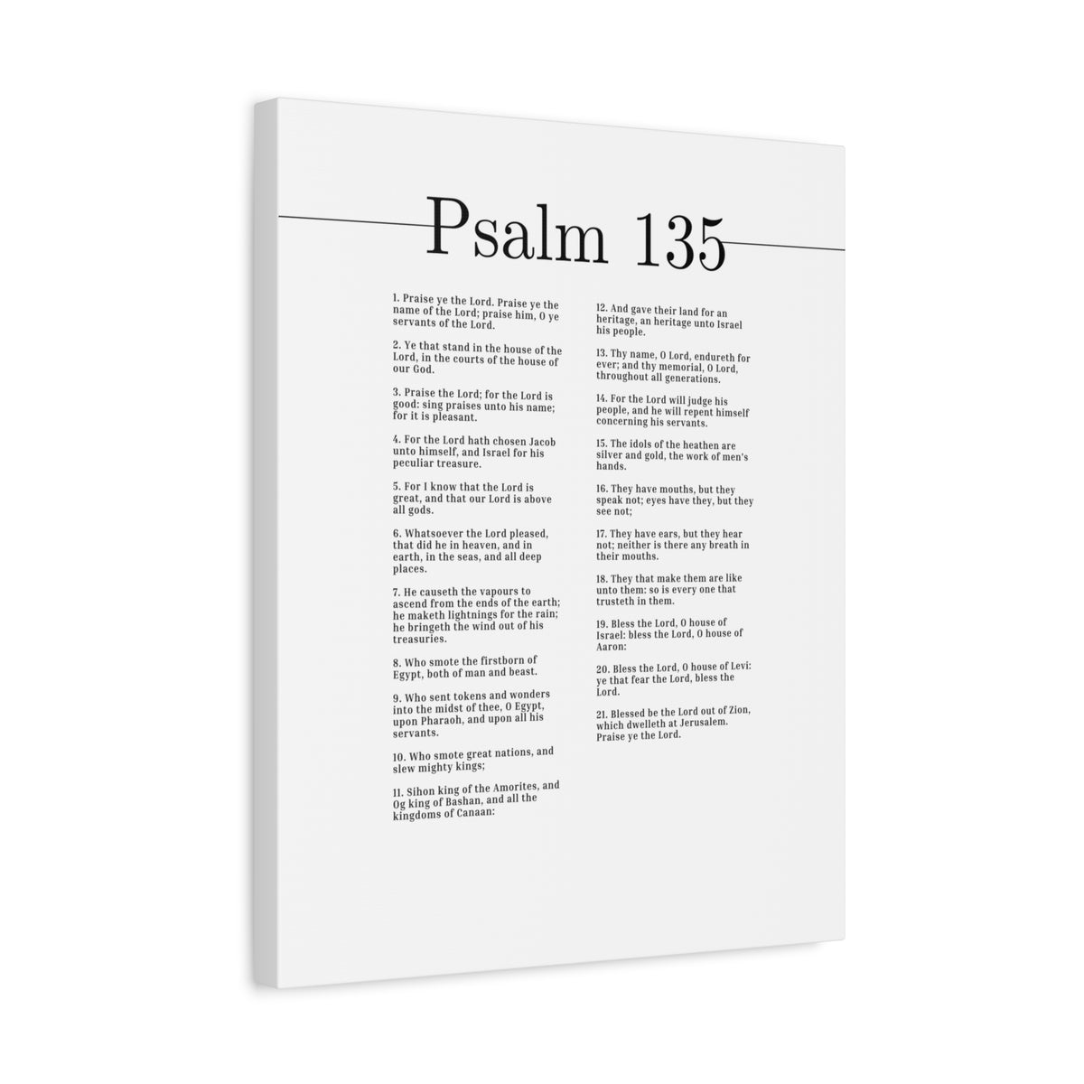 Scripture Canvas Praise Ye The Lord Psalm 135 Christian Wall Art Bible Verse Print Ready to Hang-Express Your Love Gifts
