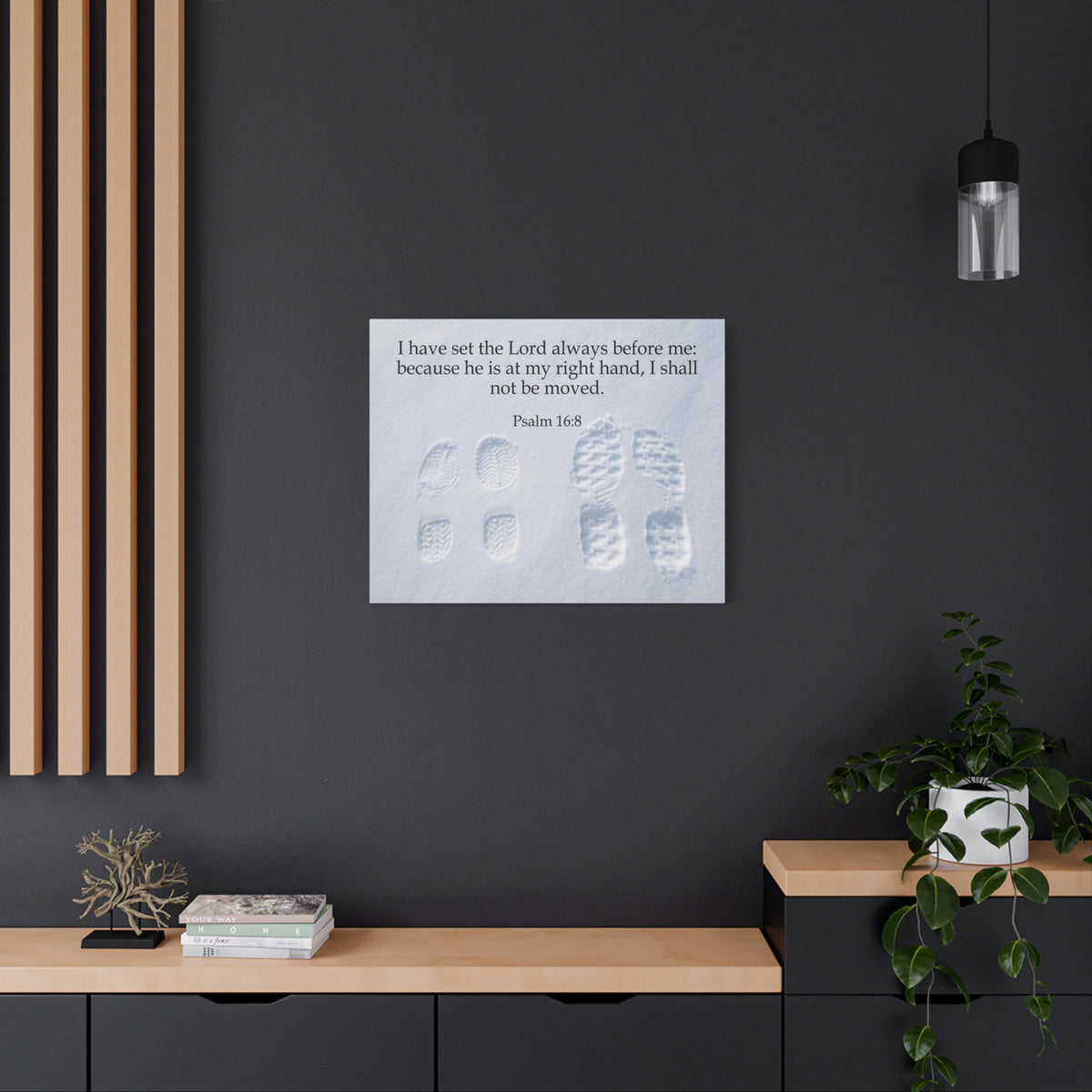 Scripture Canvas I Shall Not Be Moved Psalm 16:8 Christian Wall Art Bible Verse Print Ready to Hang-Express Your Love Gifts