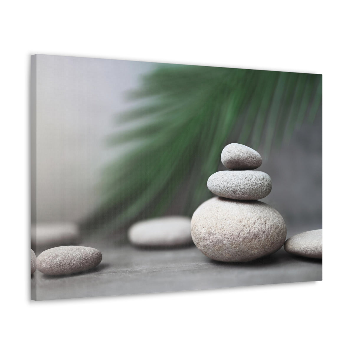 Spa Stones with Palm Forest Floral Nature Photography Canvas Wall Art for Home Decor Ready-to-Hang-Express Your Love Gifts