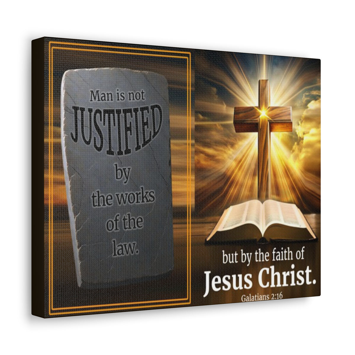 Scripture Walls Galatians 2:16 Faith & Law Bible Verse Canvas Christian Wall Art Ready to Hang Unframed-Express Your Love Gifts