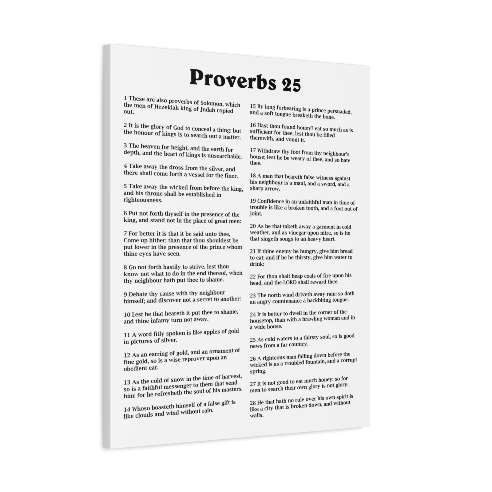 Scripture Walls Proverbs Chapter 25 White Bible Canvas Christian Wall Art Ready to Hang Unframed-Express Your Love Gifts