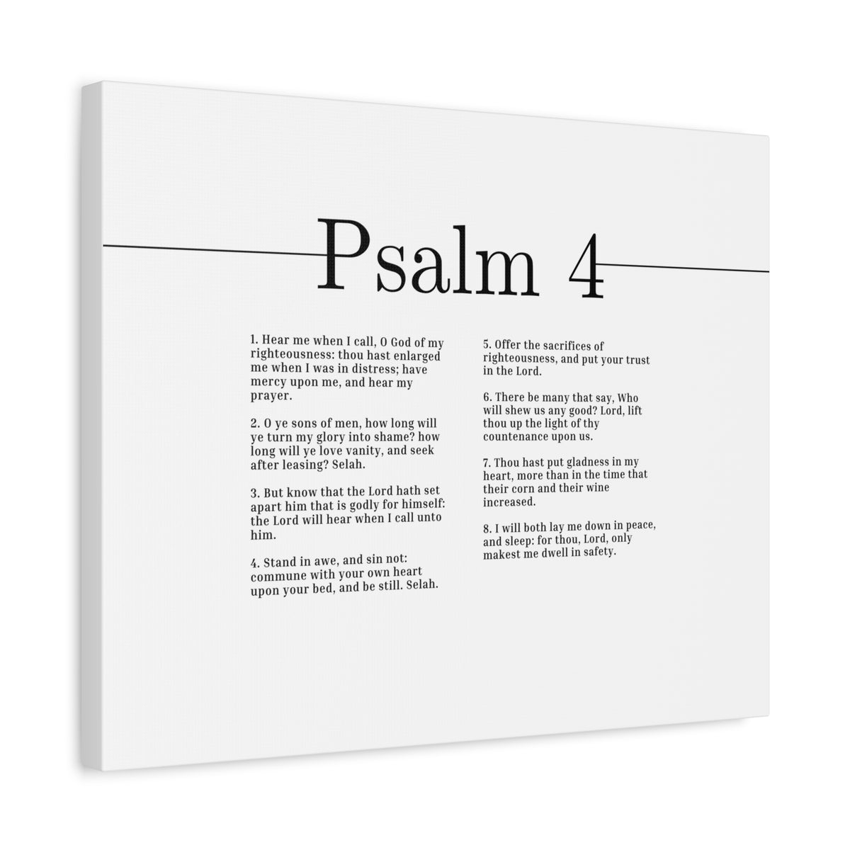 Scripture Canvas O God Of My Righteousness Psalm 4 Christian Wall Art Bible Verse Print Ready to Hang-Express Your Love Gifts