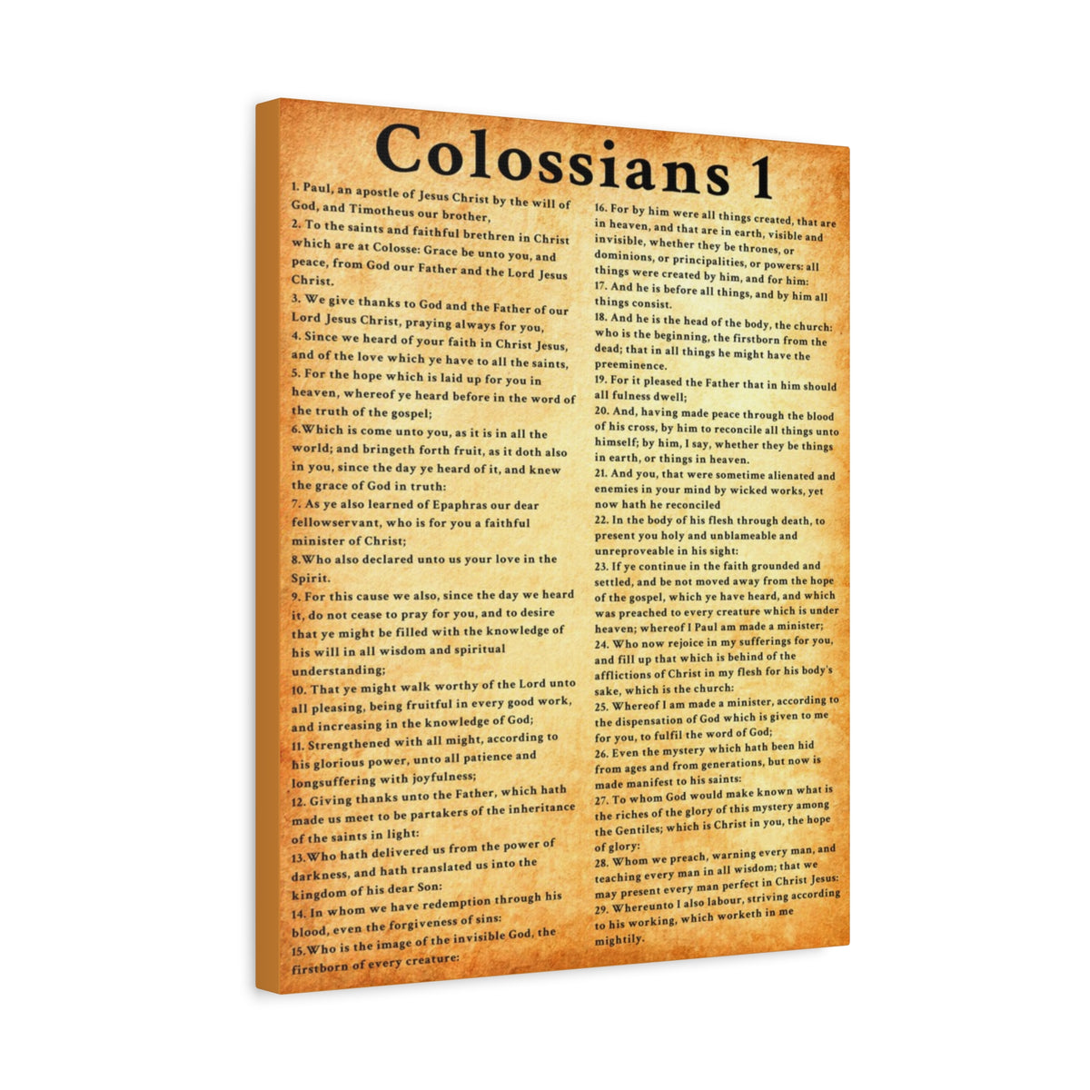 Scripture Walls Colossians 1 Gold Bible Verse Canvas Christian Wall Art Ready to Hang Unframed-Express Your Love Gifts