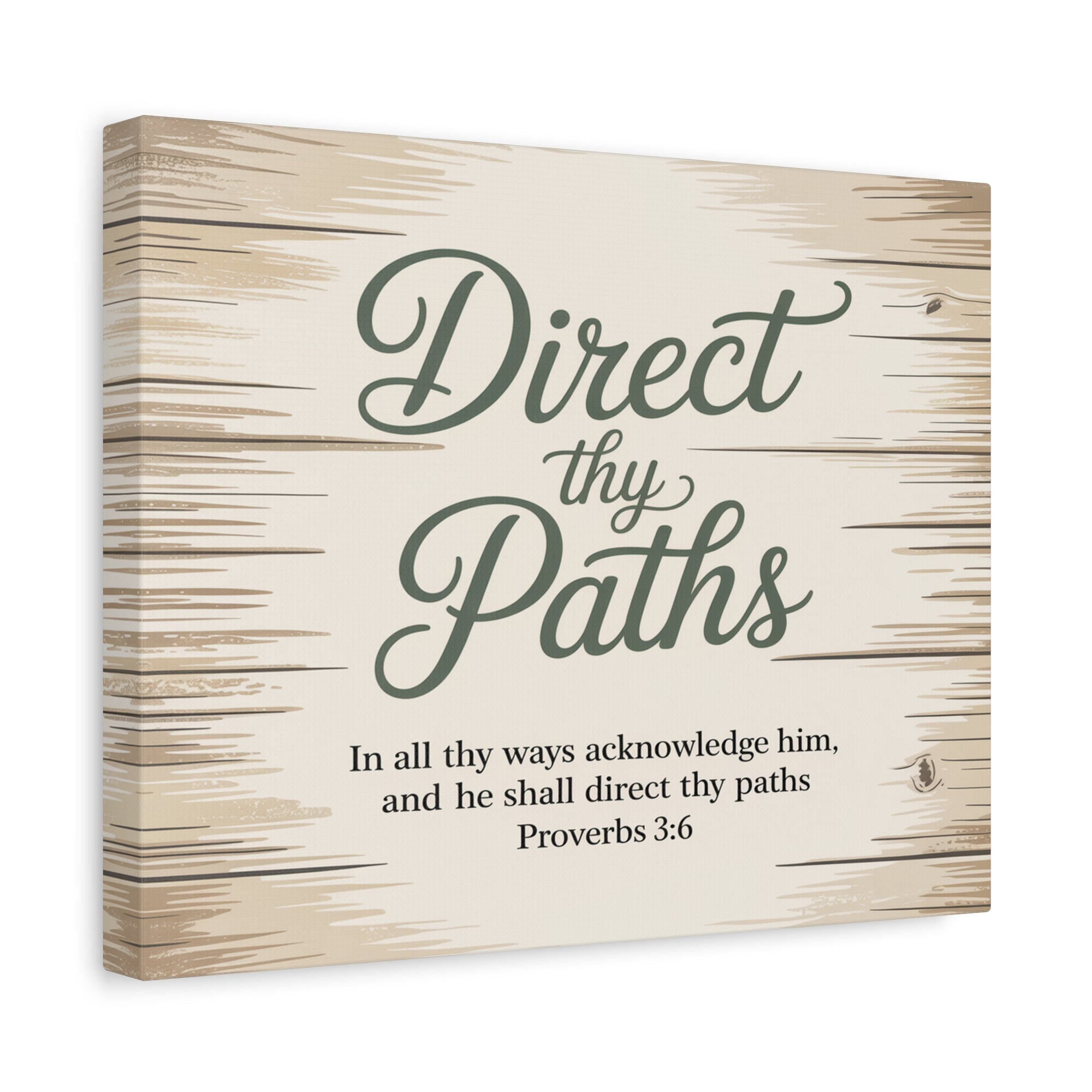 Scripture Canvas Direct Thy Paths Proverbs 3:6 Christian Wall Art Bible Verse Print Ready to Hang-Express Your Love Gifts