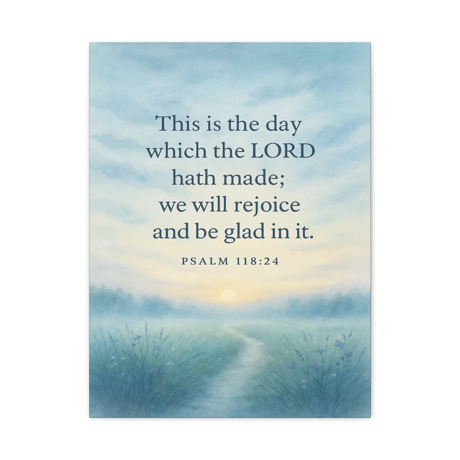 Bible Verse Canvas Psalm 118:24 Christian Home Décor Wall Art Scripture Ready to Hang Faith Print-Express Your Love Gifts