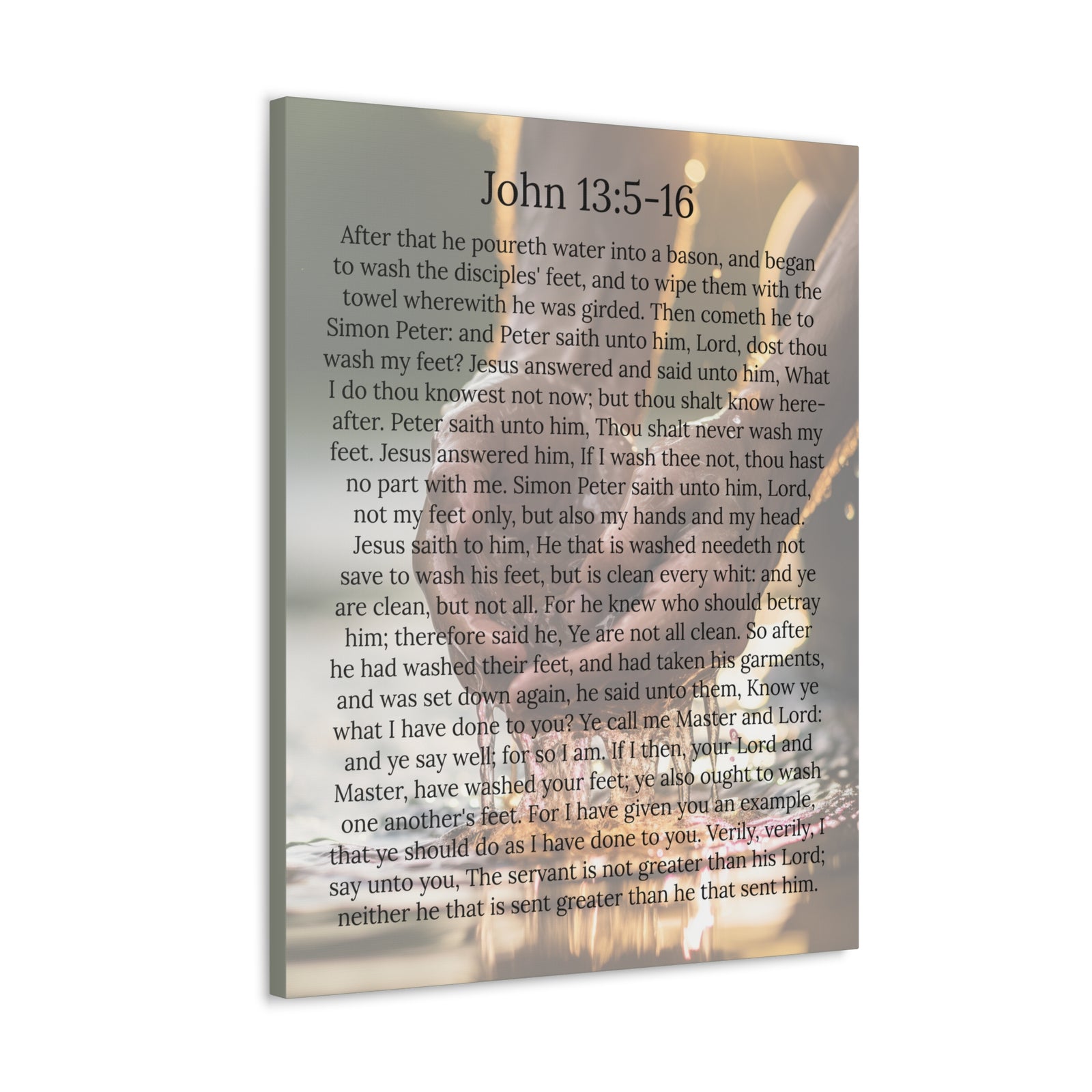 Scripture Walls Footwashing John 13:5-16 Christ Christian Wall Art Print Ready to Hang Unframed-Express Your Love Gifts
