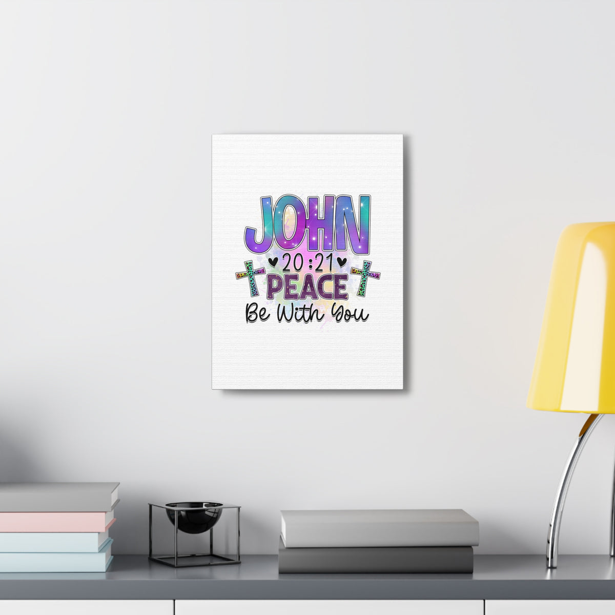Scripture Walls John 20:21 Peace Be With You Bible Verse Canvas Christian Wall Art Ready to Hang Unframed-Express Your Love Gifts