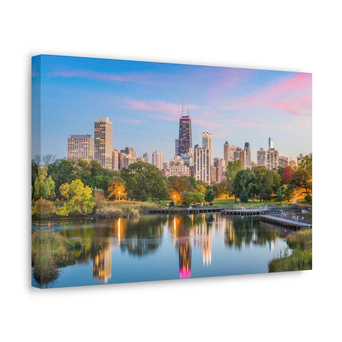 Chicago Daytime Skyline Canvas Artwork High-Quality Breathtaking Stunning Cityscape for Home Decor Ready to Hang-Express Your Love Gifts