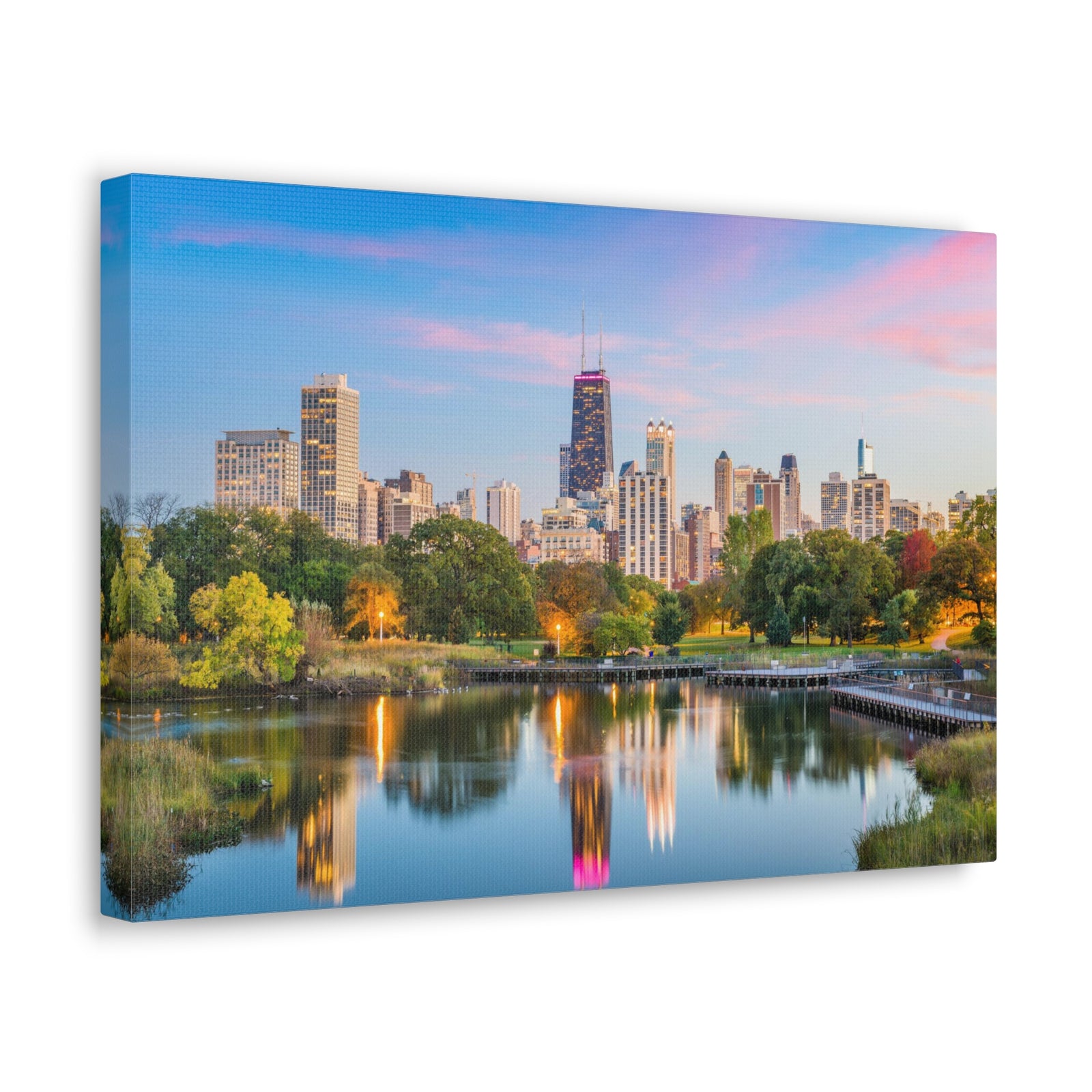 Chicago Daytime Skyline Canvas Artwork High-Quality Breathtaking Stunning Cityscape for Home Decor Ready to Hang-Express Your Love Gifts