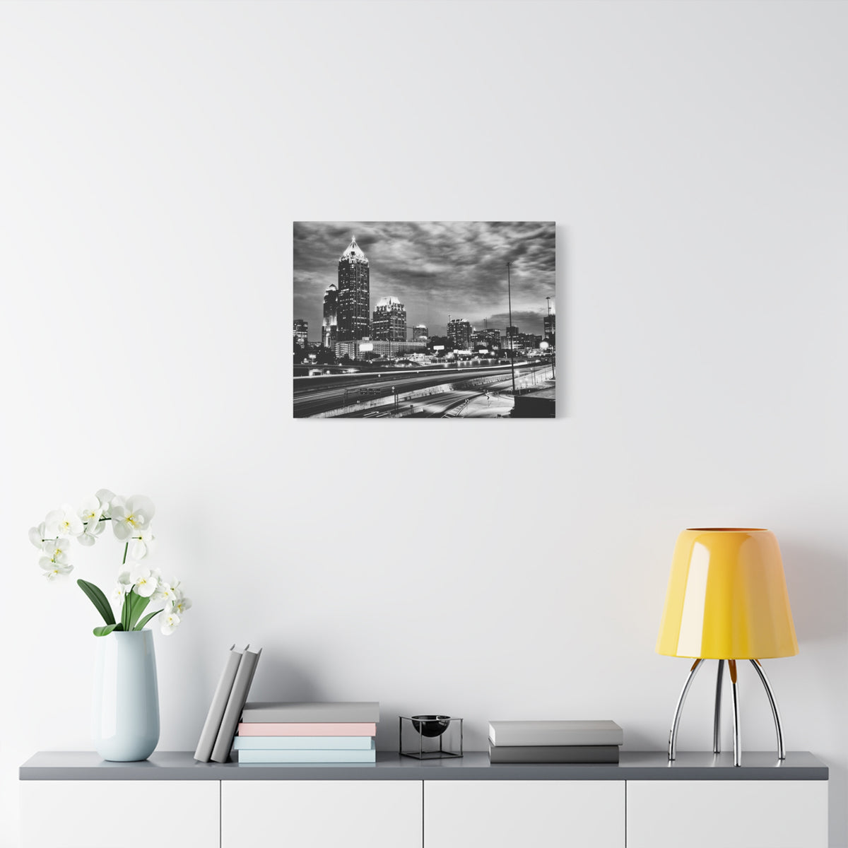 Atlanta Black And White Skyline Canvas Artwork High-Quality Breathtaking Stunning Cityscape for Home Decor Ready to Hang-Express Your Love Gifts